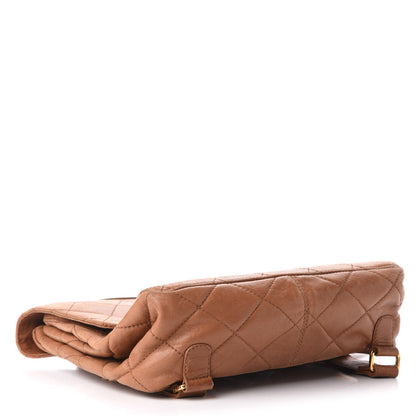 Chanel Lambskin Quilted Backpack Brown 3 of 7