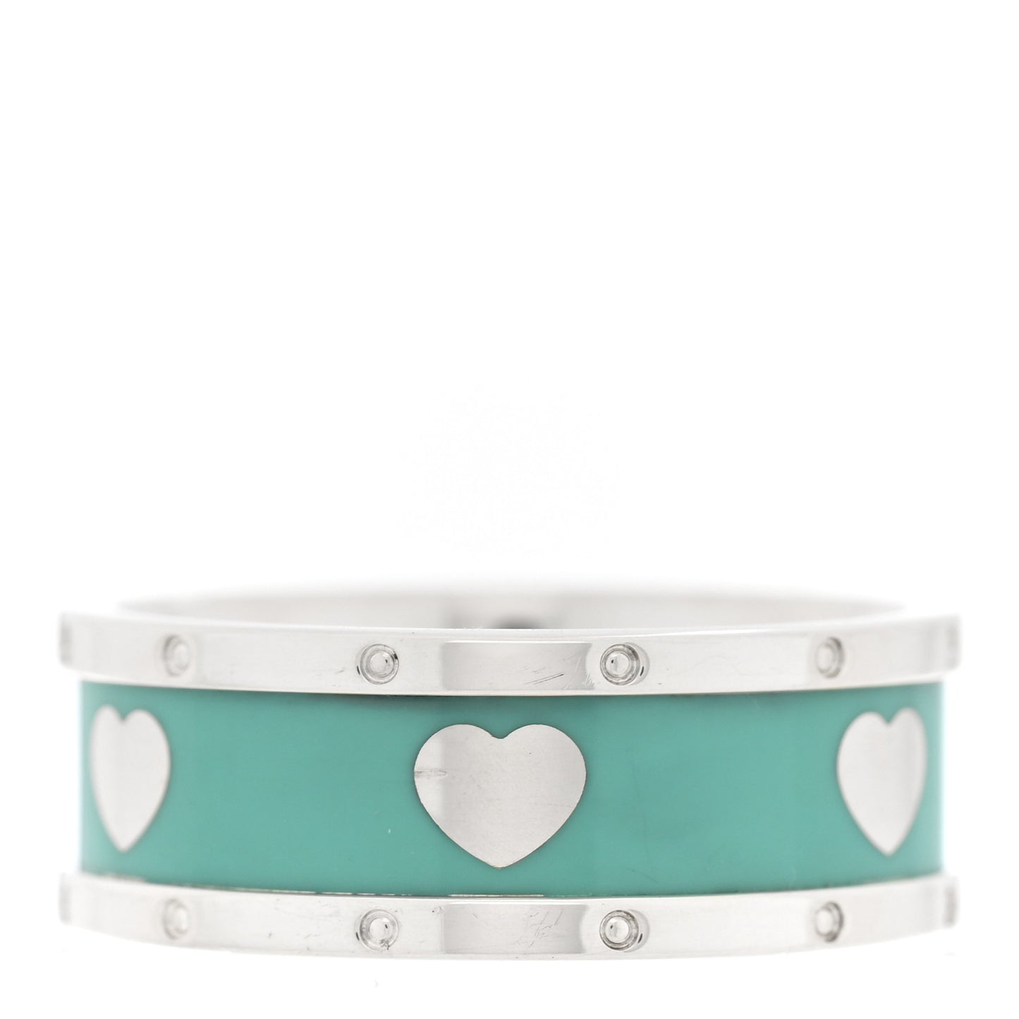 Sterling Silver Enamel Wide Heart Ring Blue 58 8.5 Blue