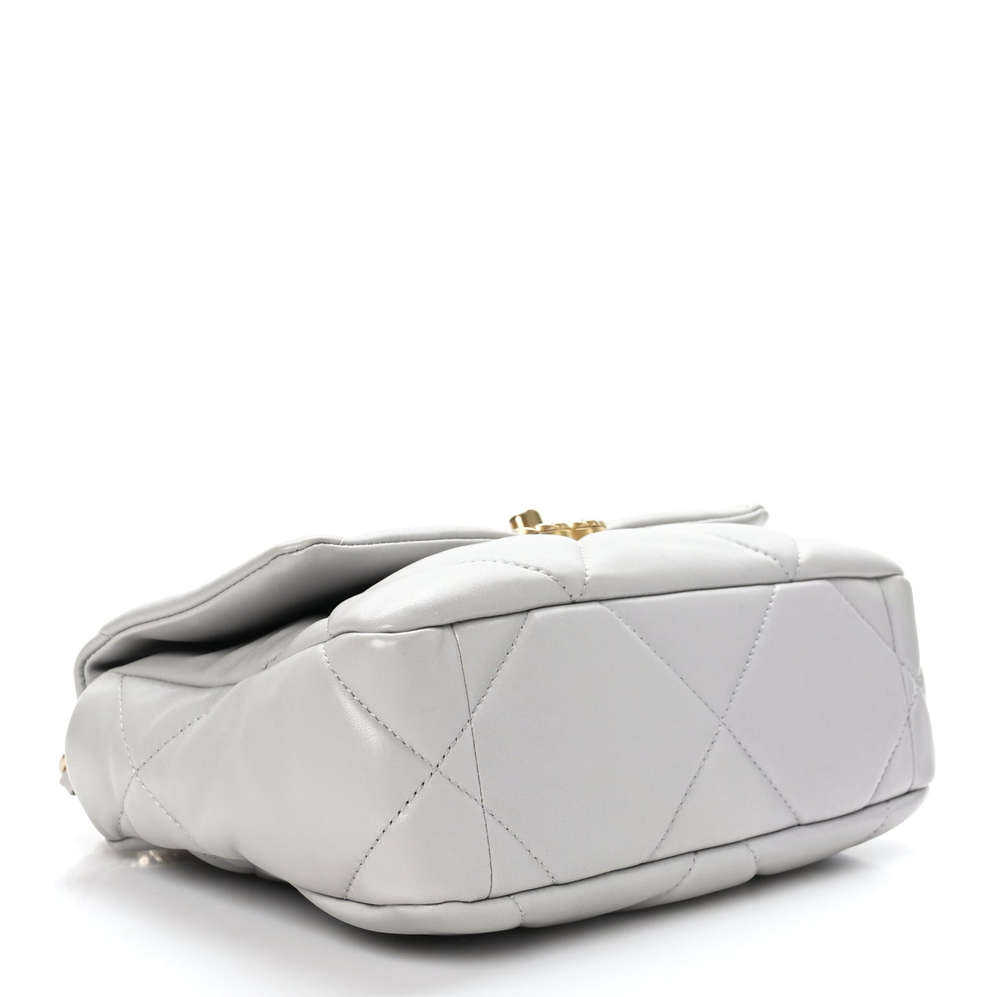 Goatskin Quilted Medium Chanel 19 Flap Grey