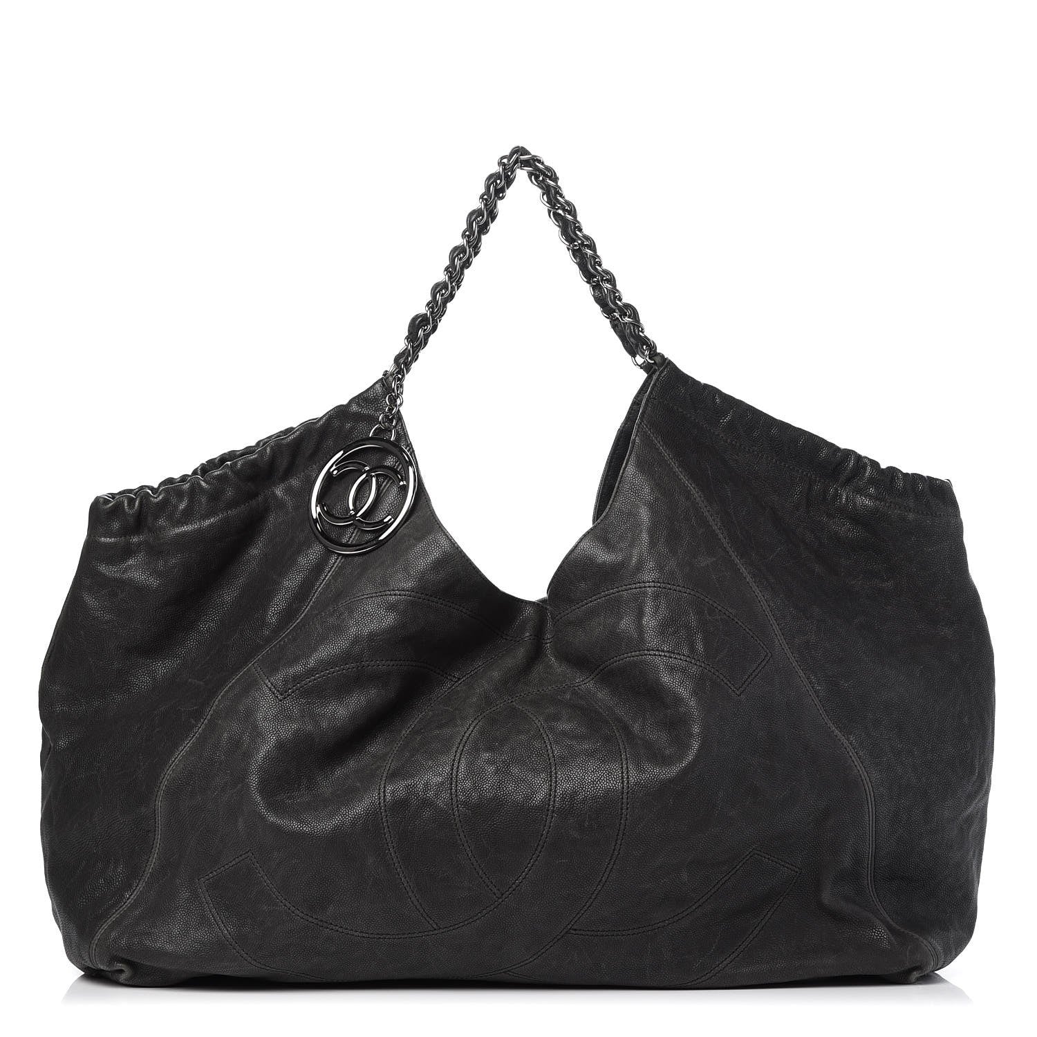 Chanel Distressed Caviar XL Coco Cabas Black 1 of 10