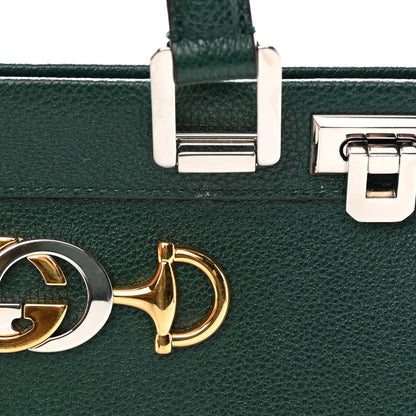 Gucci Grainy Calfskin Small Zumi Top Handle Bag Vintage Green 18 of 22