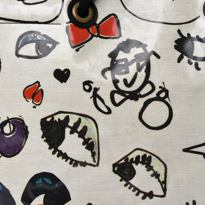 Lanvin Canvas Face Printed Shopper Tote Black White 11 of 12