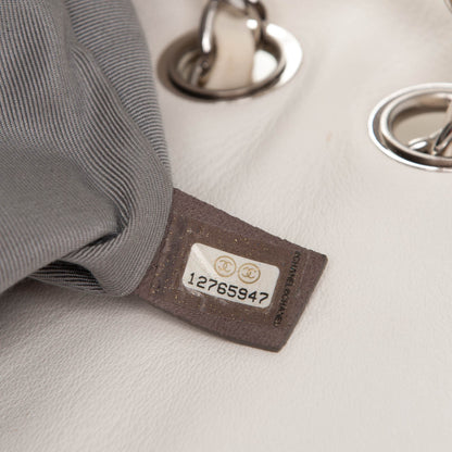 Chanel Lambskin Quilted Medium Flap Beige White 8 of 9