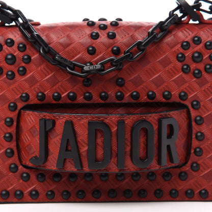 Christian Dior Calfskin Embossed Cannage Studded Mini J'Adior Chain Flap Bag Red 10 of 10