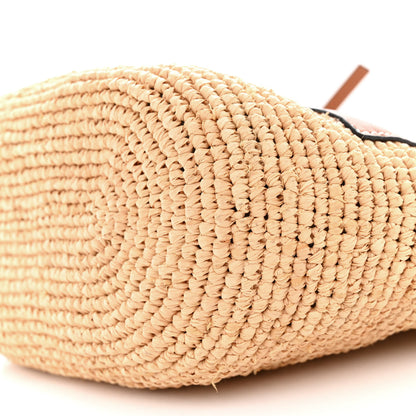 Loewe Calfskin Raffia Paulas Ibiza Pochette Bag Natural Tan 10 of 11