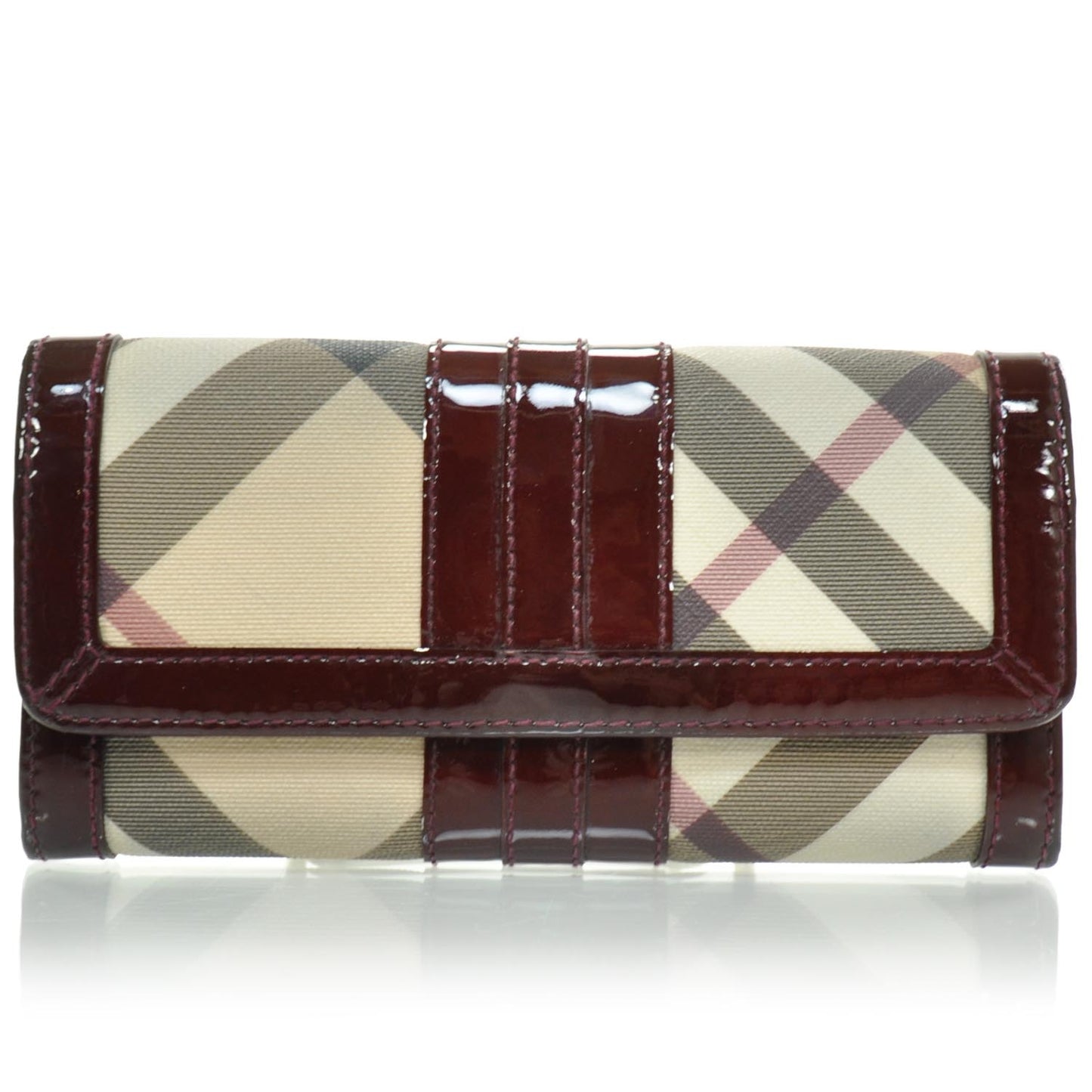 Patent Nova Check Wallet Bordeaux