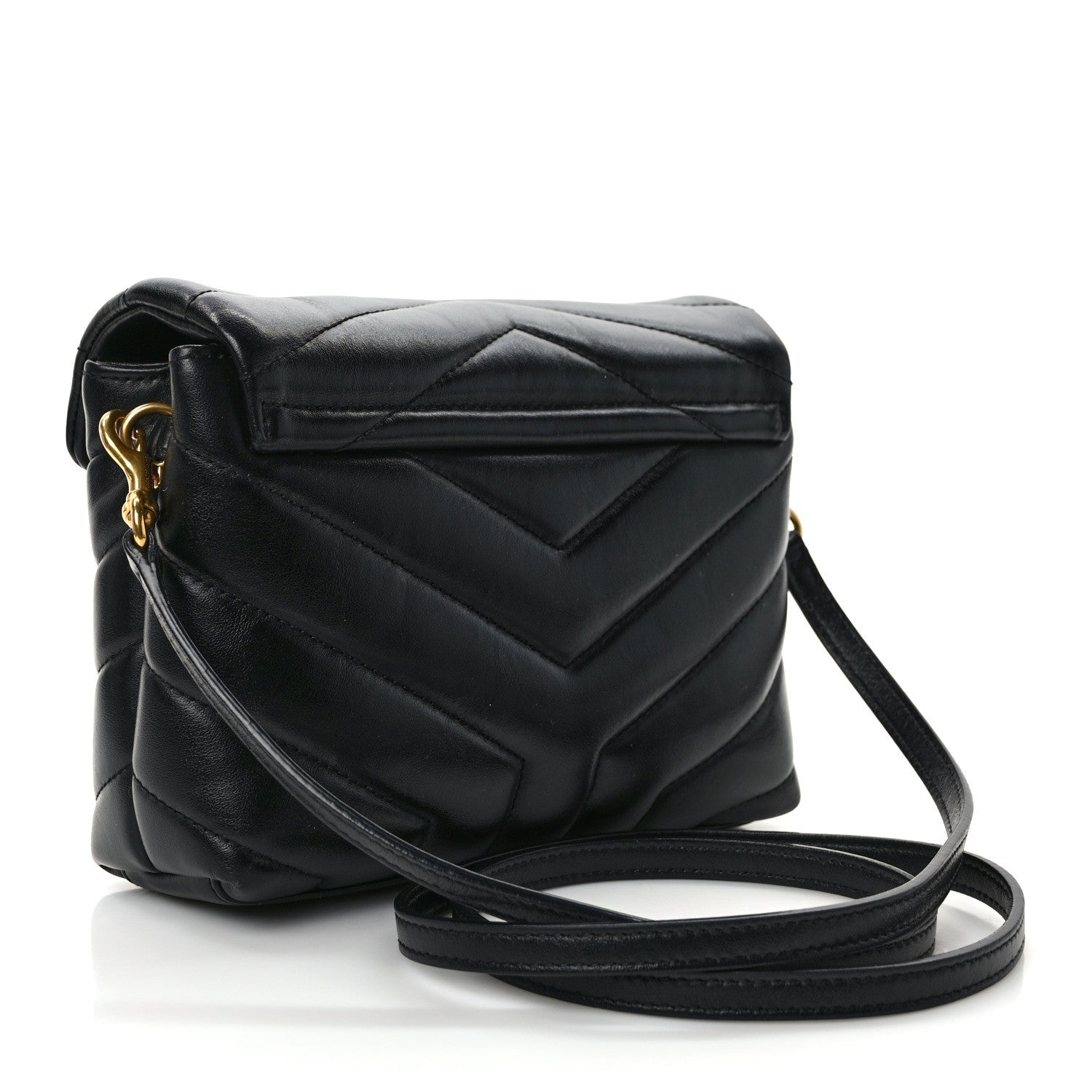 Saint Laurent Calfskin Y Quilted Monogram Toy Loulou Crossbody Bag Black 3 of 14