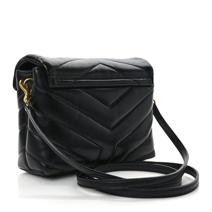 Saint Laurent Calfskin Y Quilted Monogram Toy Loulou Crossbody Bag Black 3 of 14