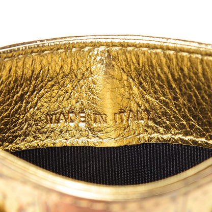 Chanel Metallic Calfskin Crocodile Embossed Cocodile Card Holder Gold 7 of 10