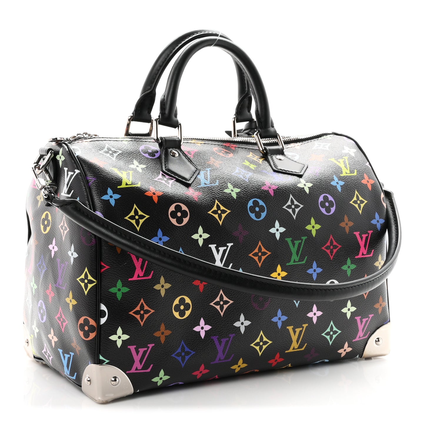 LV X TM Monogram Multicolor Speedy Soft 30 Black