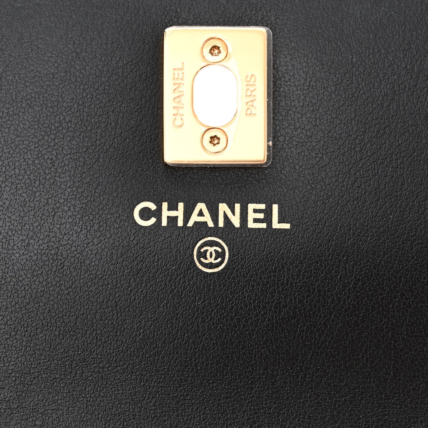 Shiny Caviar Quilted Flap Charm Wallet On Chain WOC Black