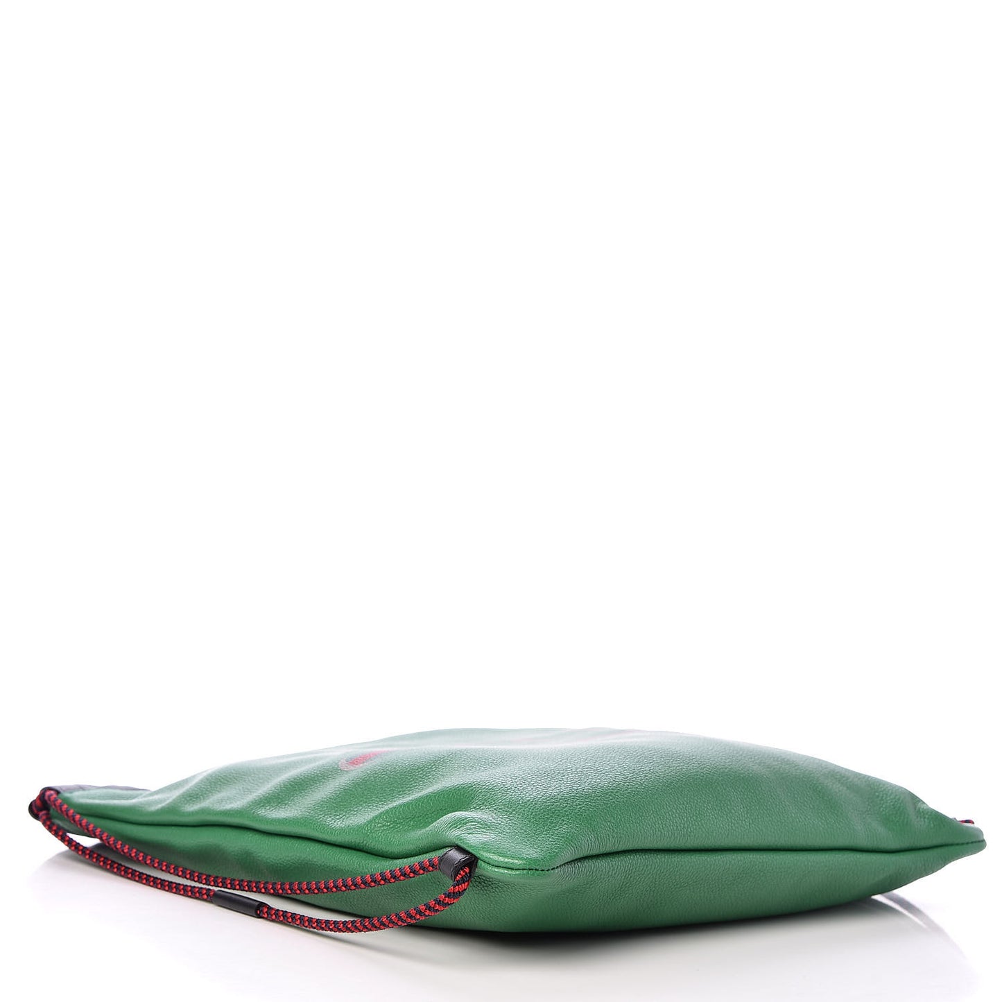 Calfskin Logo Drawstring Backpack Green