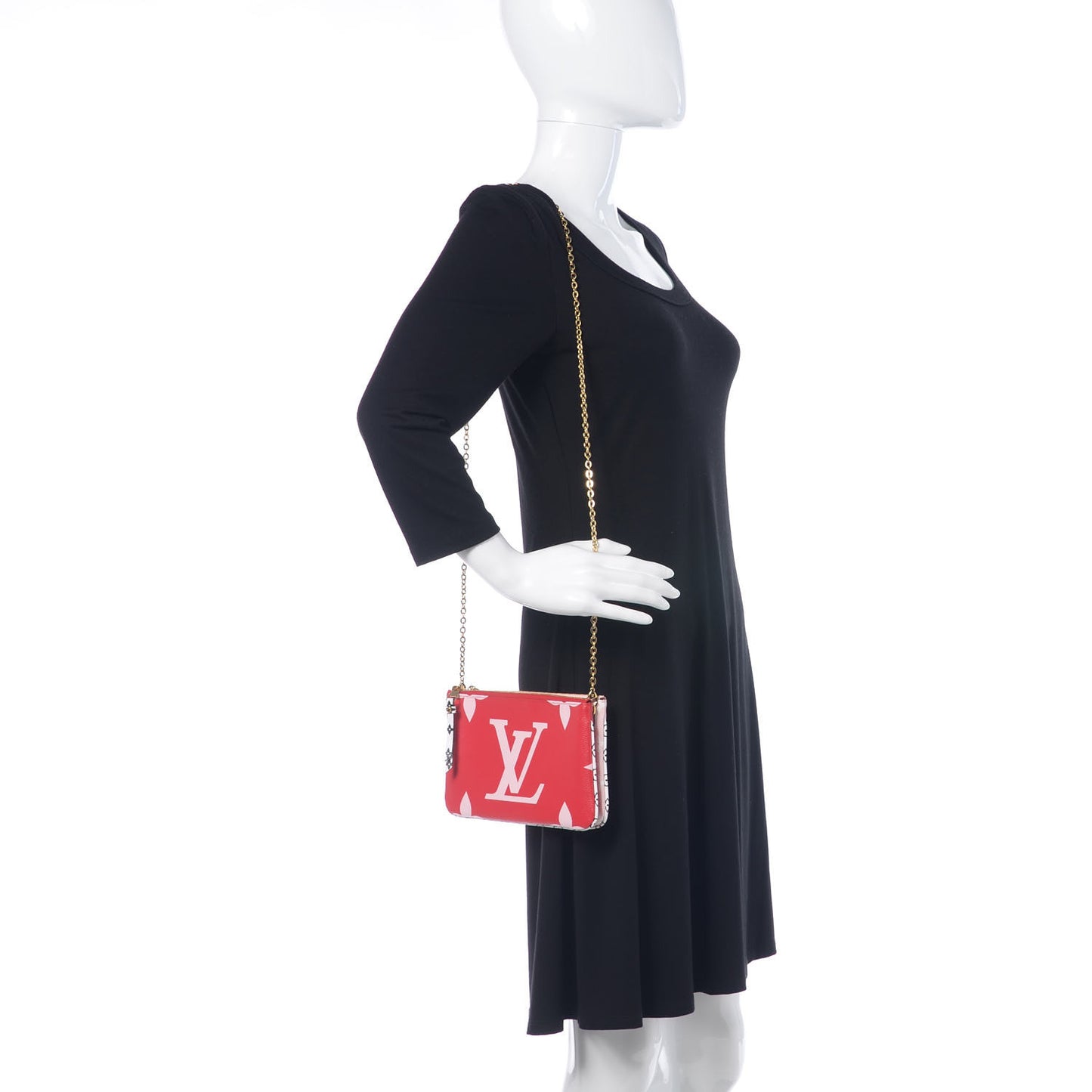Monogram Giant Double Zip Pochette Rouge