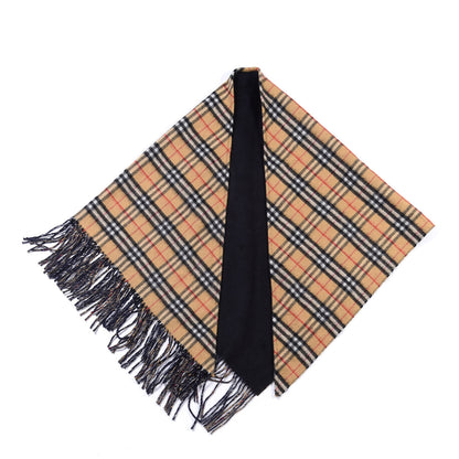 Burberry Cashmere House Check Fringe Cape Scarf Archive Beige 2 of 4