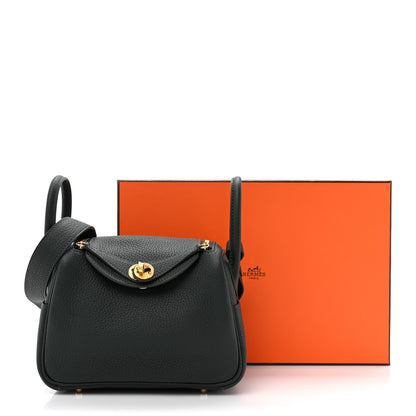 Hermes Taurillon Clemence Mini Lindy 20 Vert Fonce 11 of 11