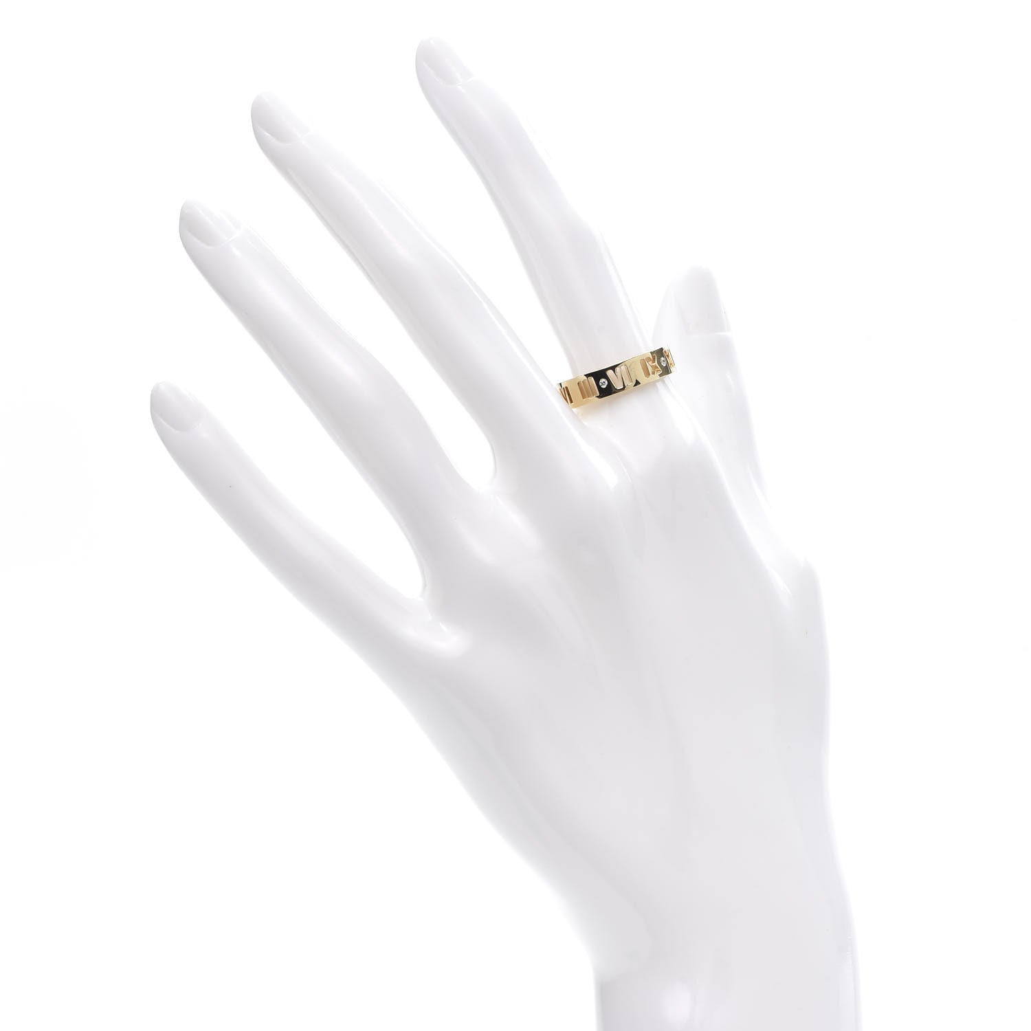 Tiffany 18K Yellow Gold Diamond Wide Atlas Pierced Ring 53 6.5 2 of 4