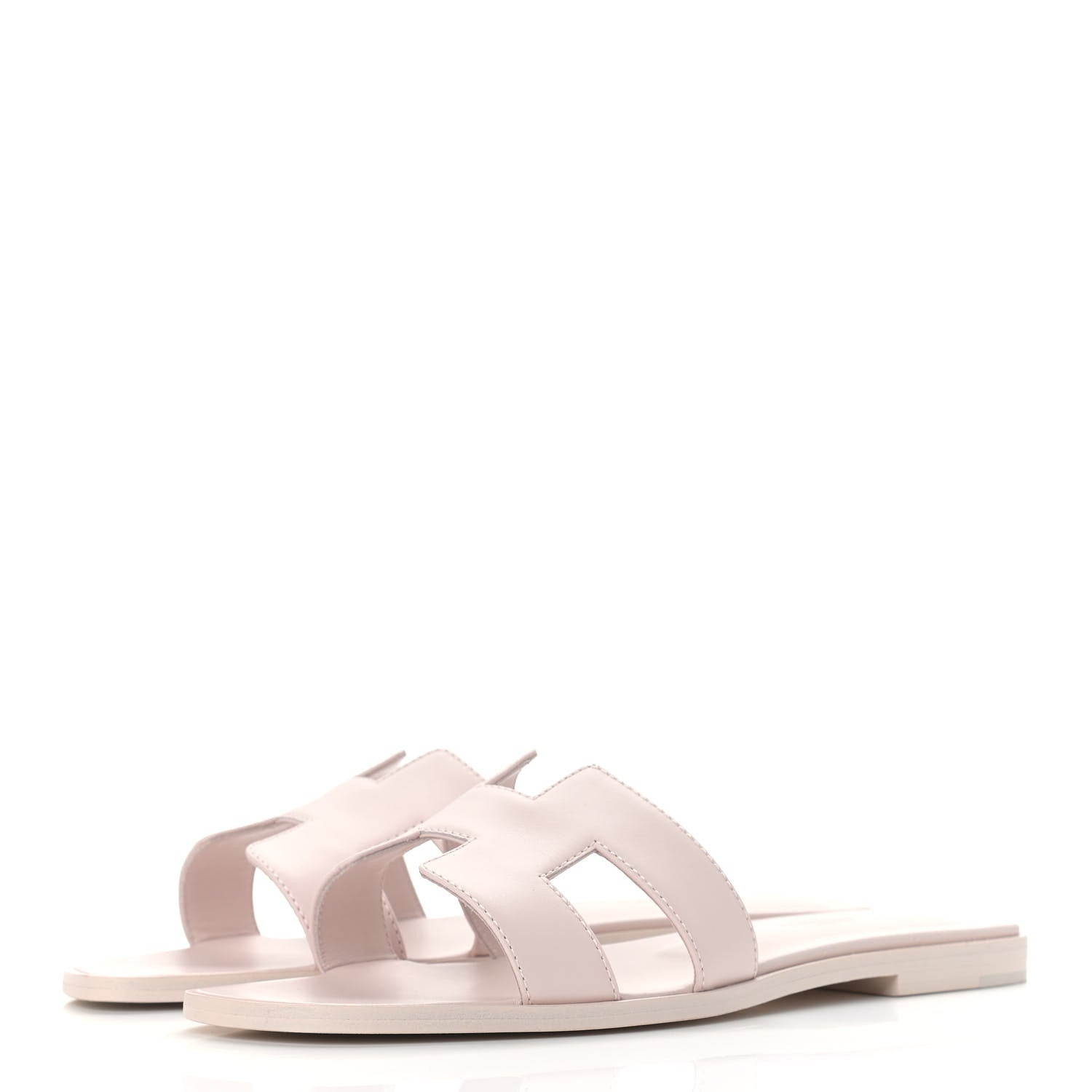 Hermes Box Calfskin Oran Sandals 39 Rose Pale 3 of 9