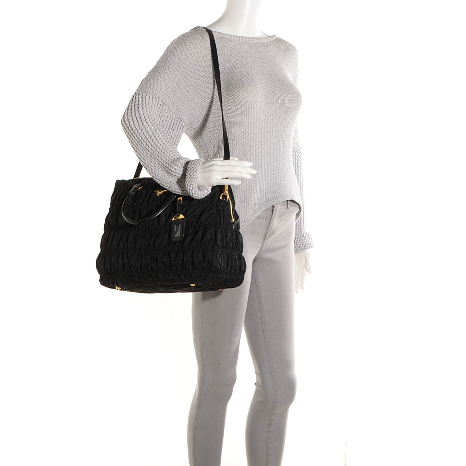 Prada Tessuto Nylon Gaufre Tote Nero Black 2 of 18