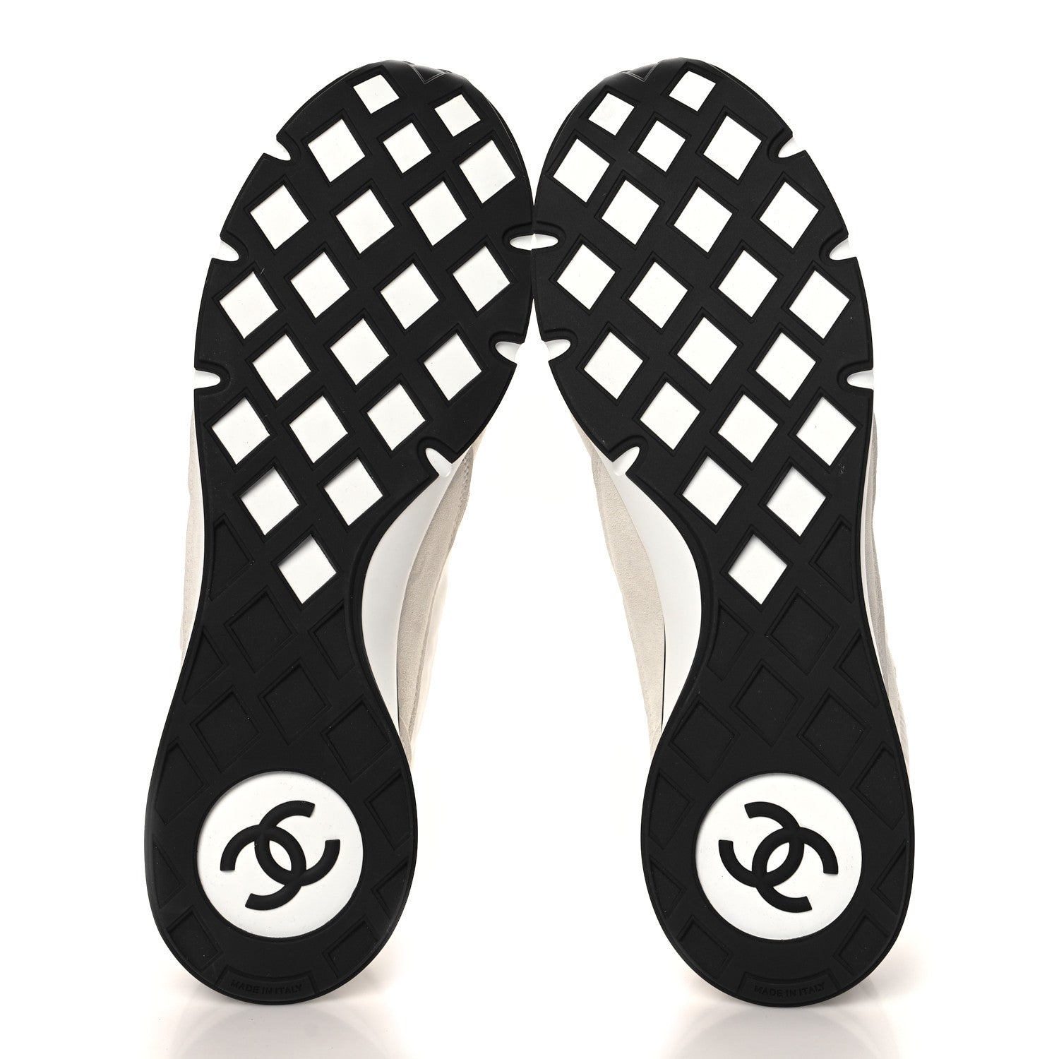 Chanel Nylon Suede Kidskin Calfskin Logo Sneaker 45 White Black 6 of 8