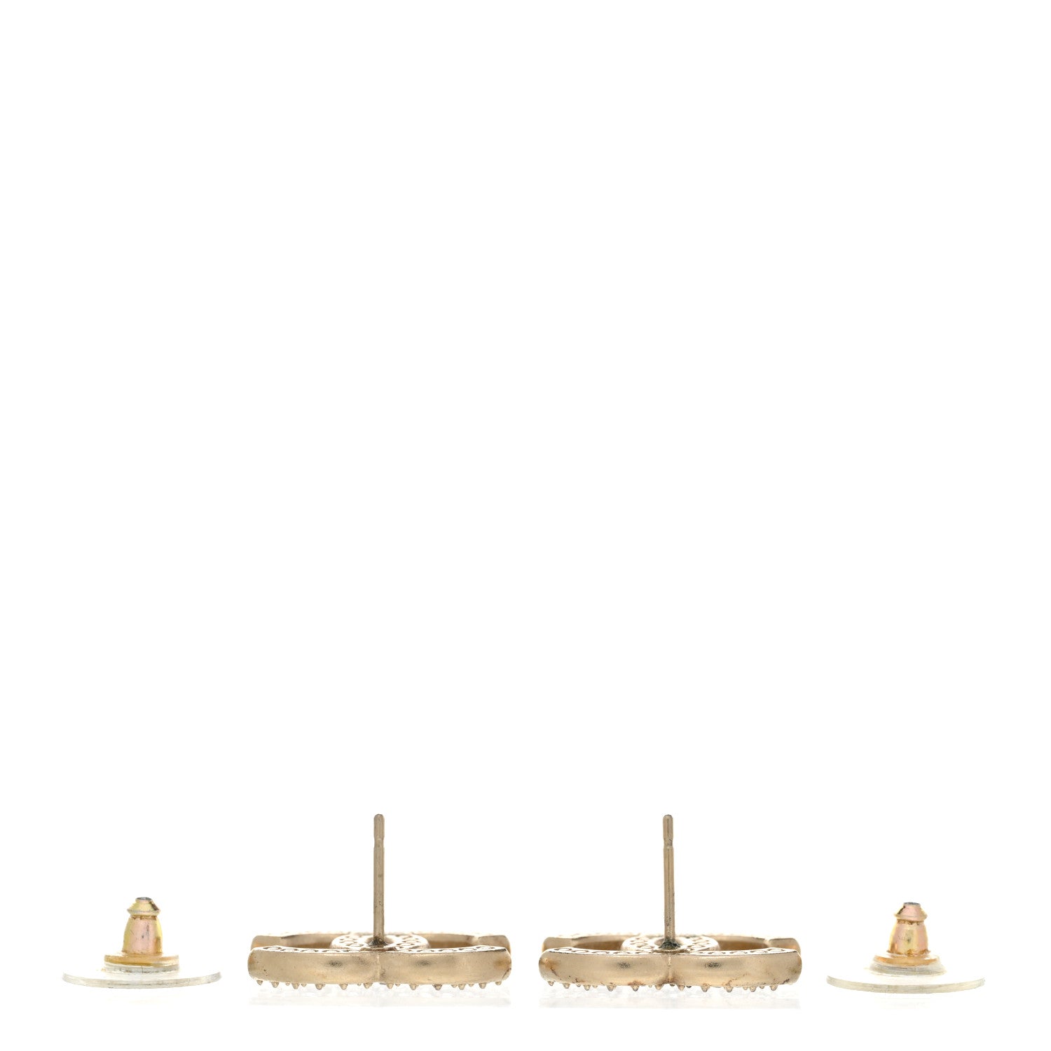 Chanel Crystal CC Earrings Light Gold 3 of 8