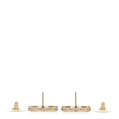 Chanel Crystal CC Earrings Light Gold 3 of 8