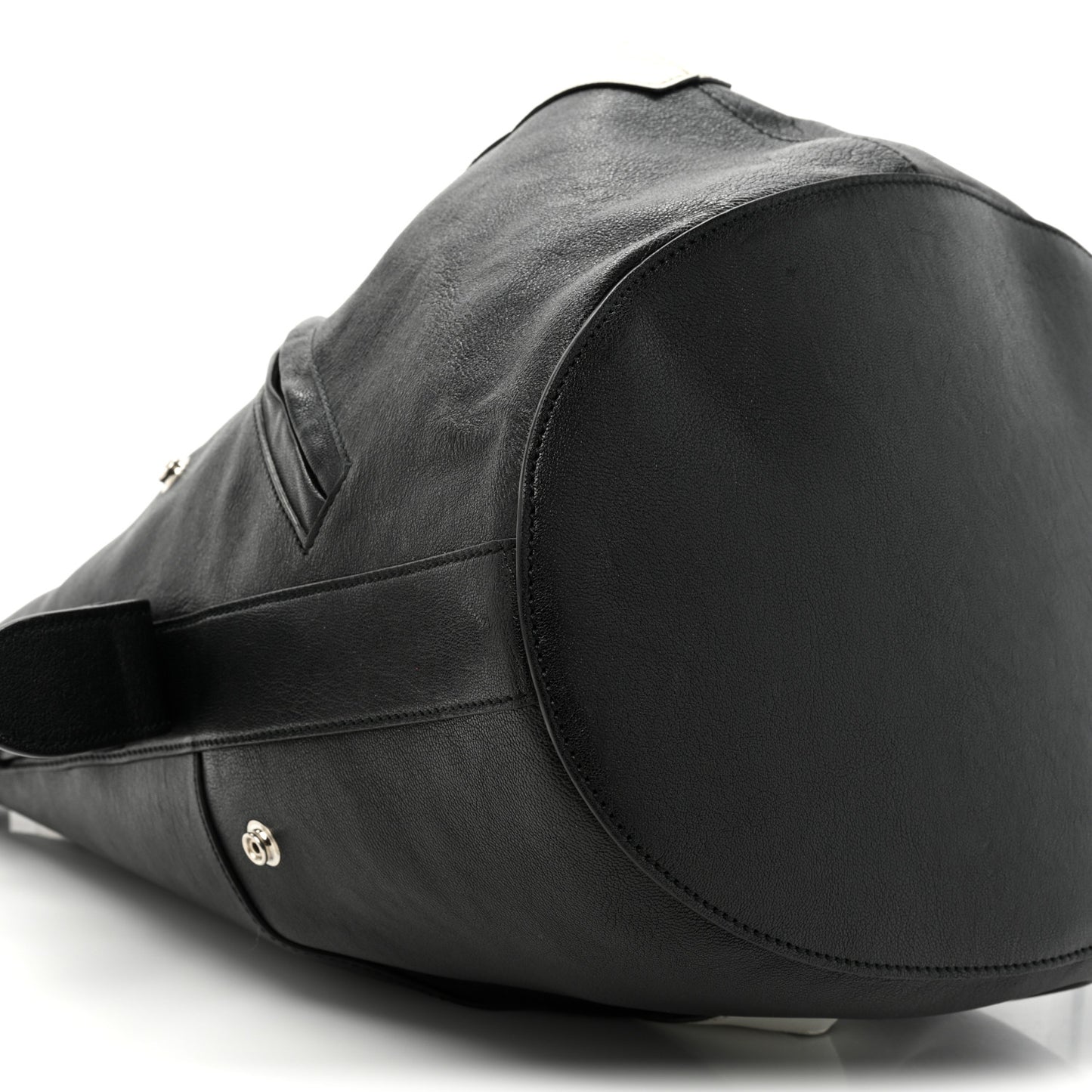 Calfskin Zipper Shoulder Bag Black
