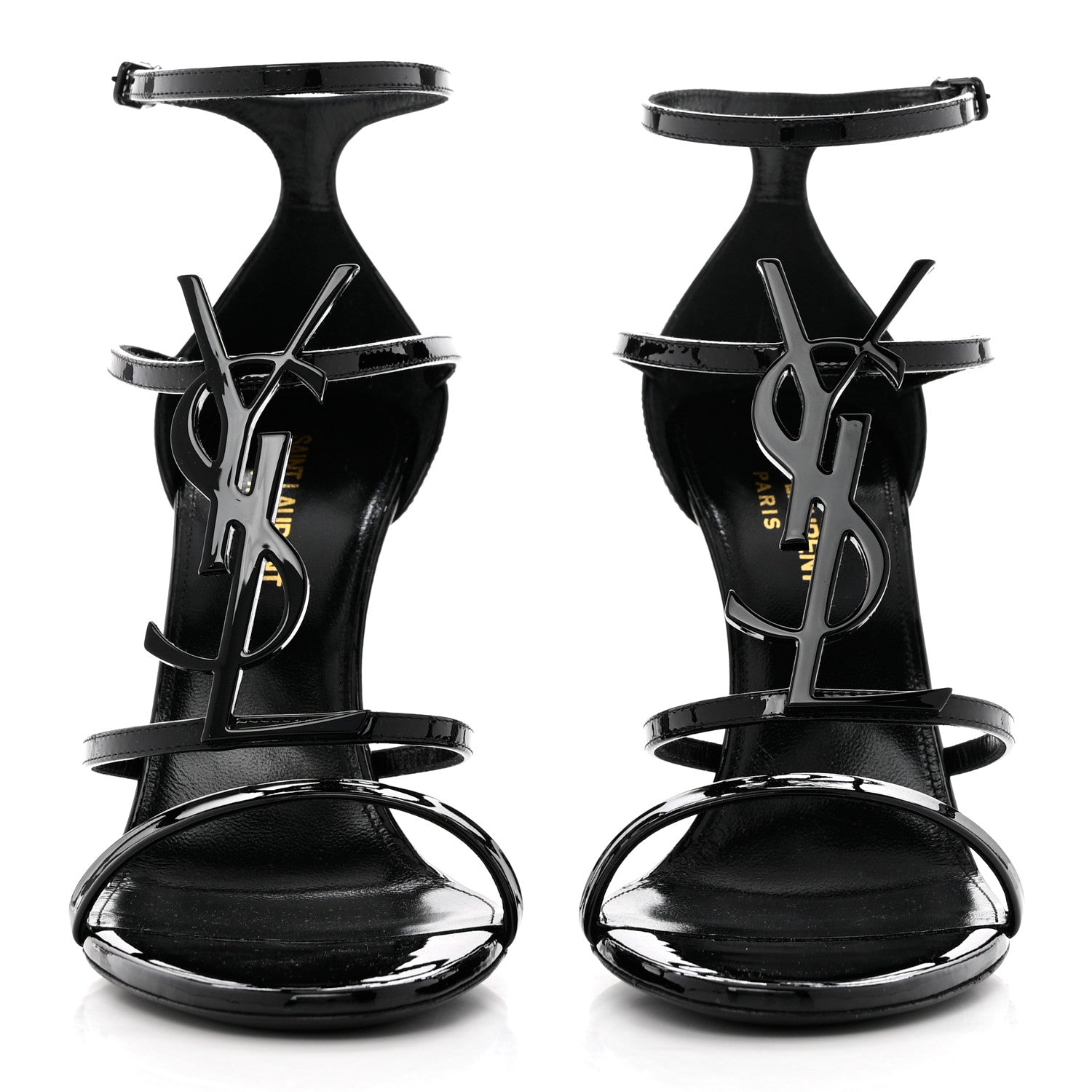 Saint Laurent Patent Cassandra 100 Sandals 38 Black 2 of 9