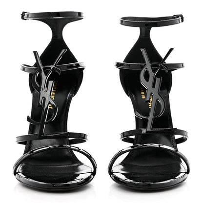 Saint Laurent Patent Cassandra 100 Sandals 38 Black 2 of 9