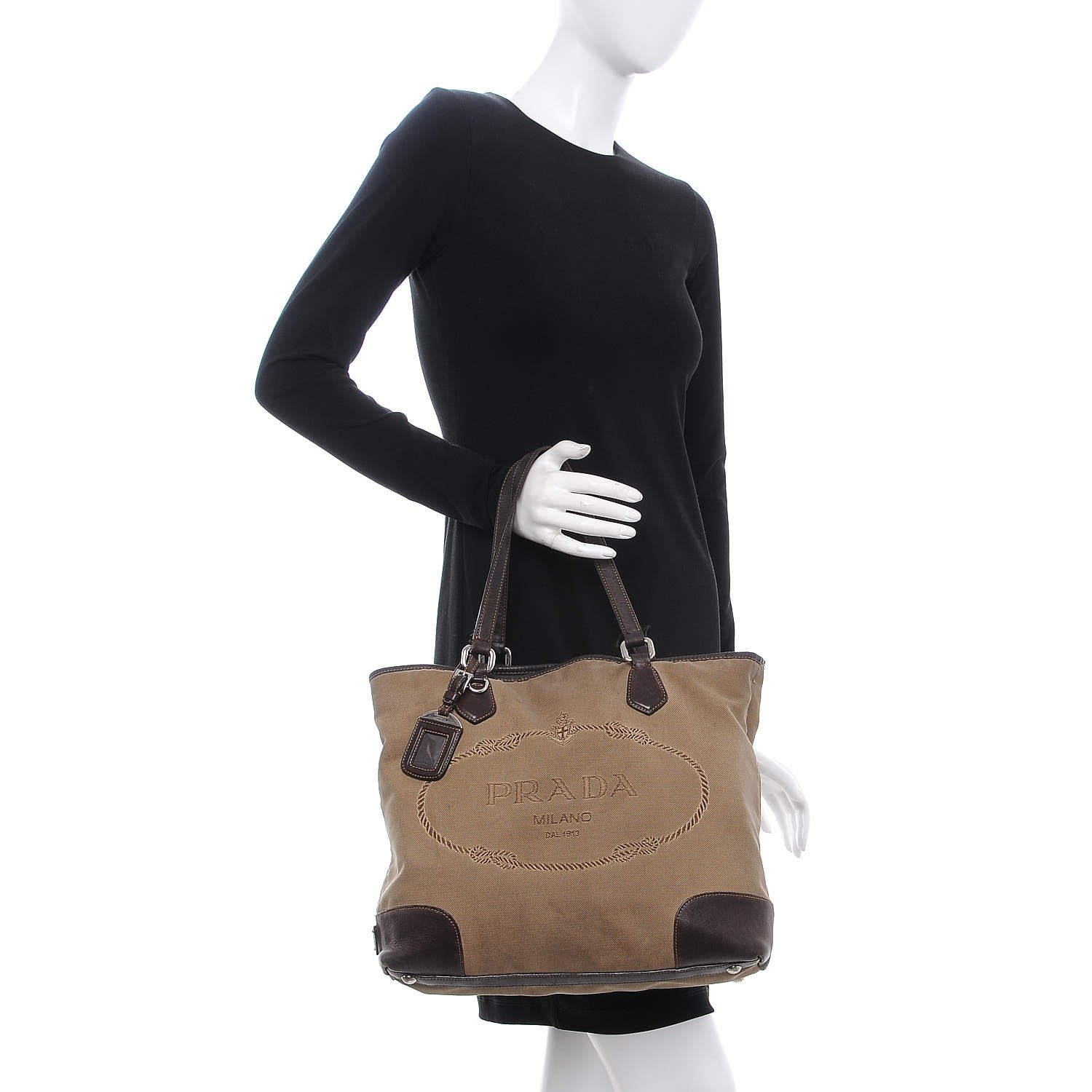 Prada Jacquard Logo Tote Corda Moro 2 of 27