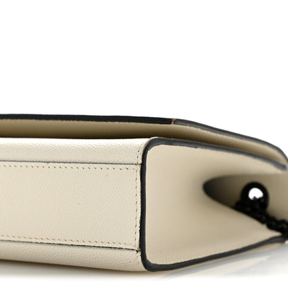 Saint Laurent Grain De Poudre Medium Classic Monogram Kate Satchel Porcellana Black 10 of 13