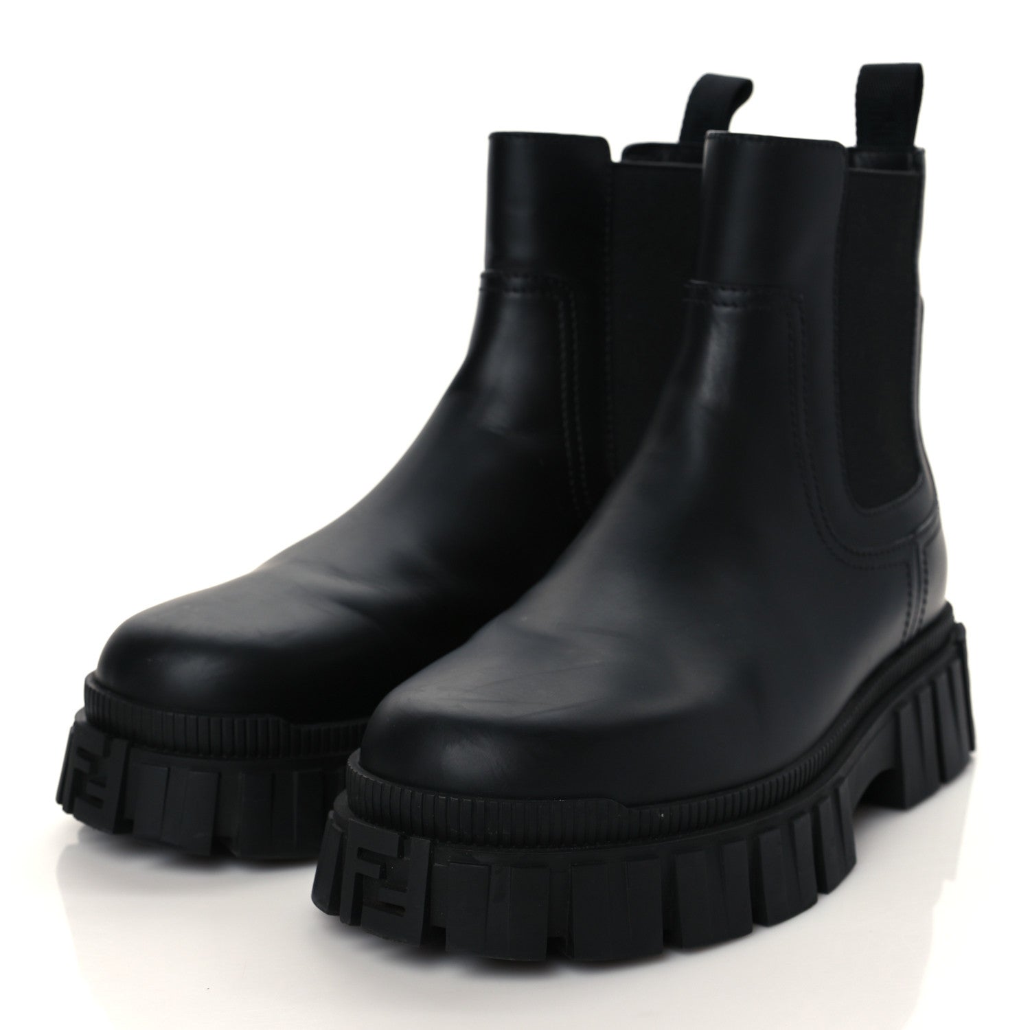 Fendi Calfskin Rubber Fendi Force Chelsea Boots 39 Black 3 of 9