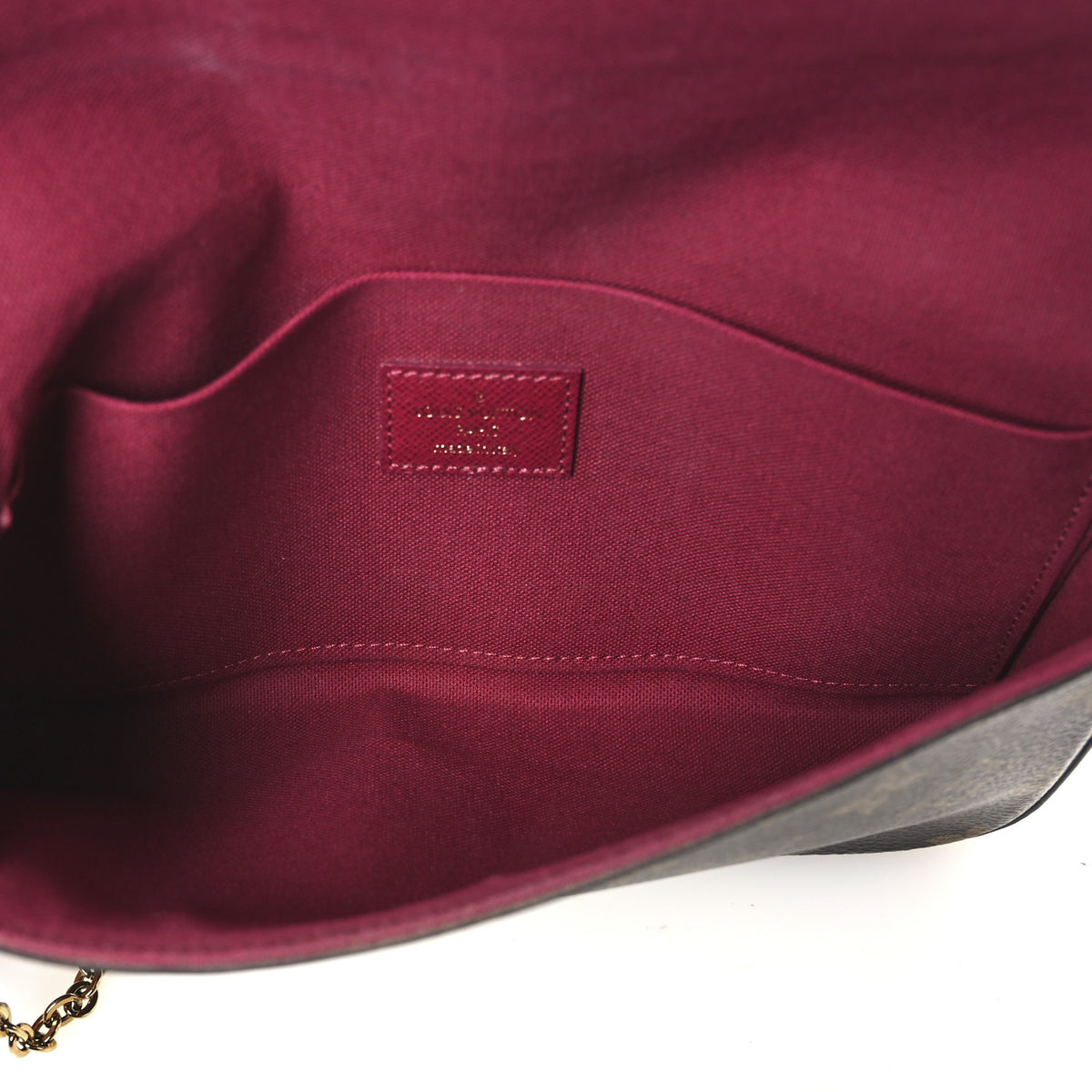 Louis Vuitton Monogram Pochette Felicie Chain Wallet Fuchsia 6 of 11