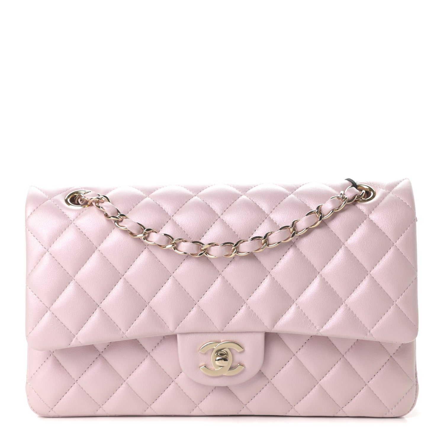 Chanel Iridescent Calfskin Quilted Medium Double Flap Light Pink 1 of 11