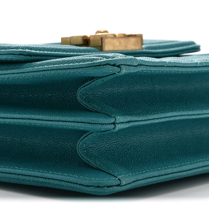 Chanel Caviar Quilted North South Boy Flap Turquoise 9 of 10