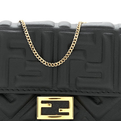 Fendi Nappa Matisse FF Embossed Nano Baguette Charm Black 7 of 12