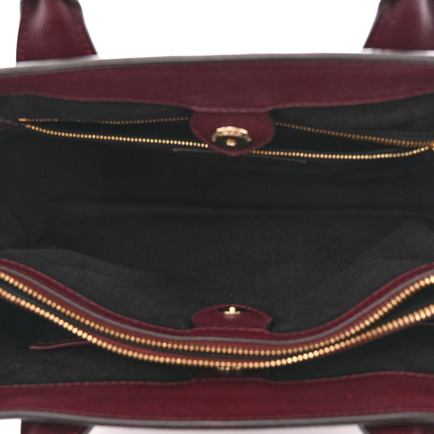 Burberry Grainy Calfskin House Check Medium Banner Tote Mahogany Red 5 of 9