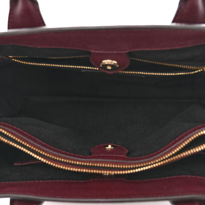 Burberry Grainy Calfskin House Check Medium Banner Tote Mahogany Red 5 of 9
