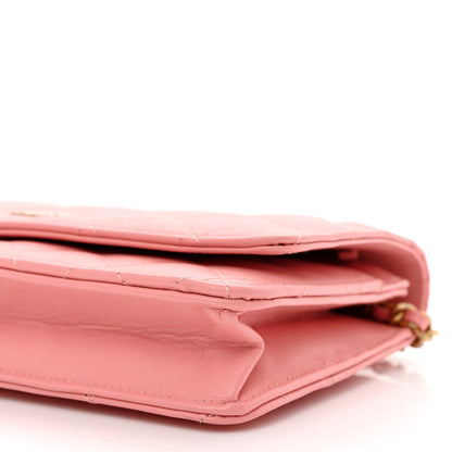 Chanel Lambskin Quilted Wallet On Chain WOC Pink 10 of 11