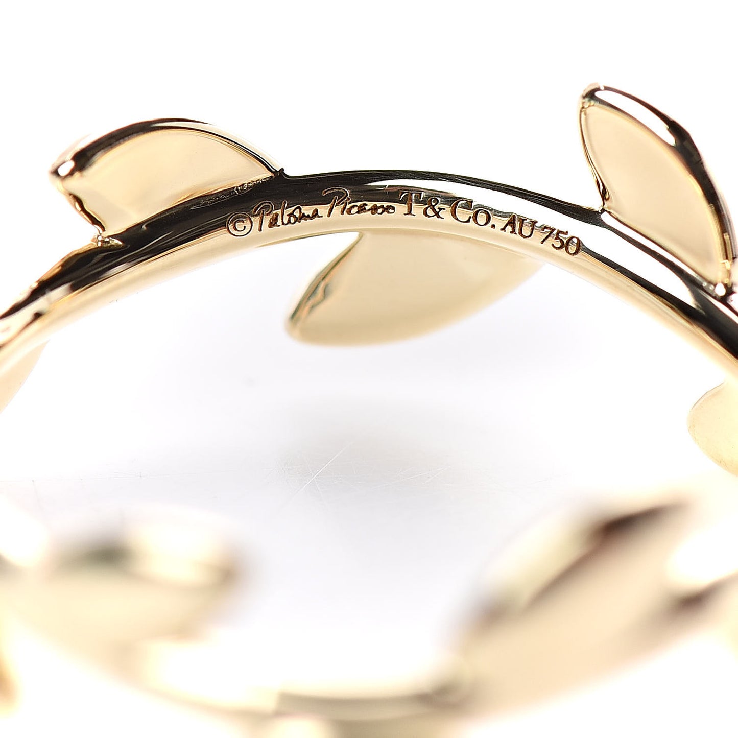 18K Yellow Gold Narrow Paloma Picasso Olive Leaf Band Ring 49 4.75