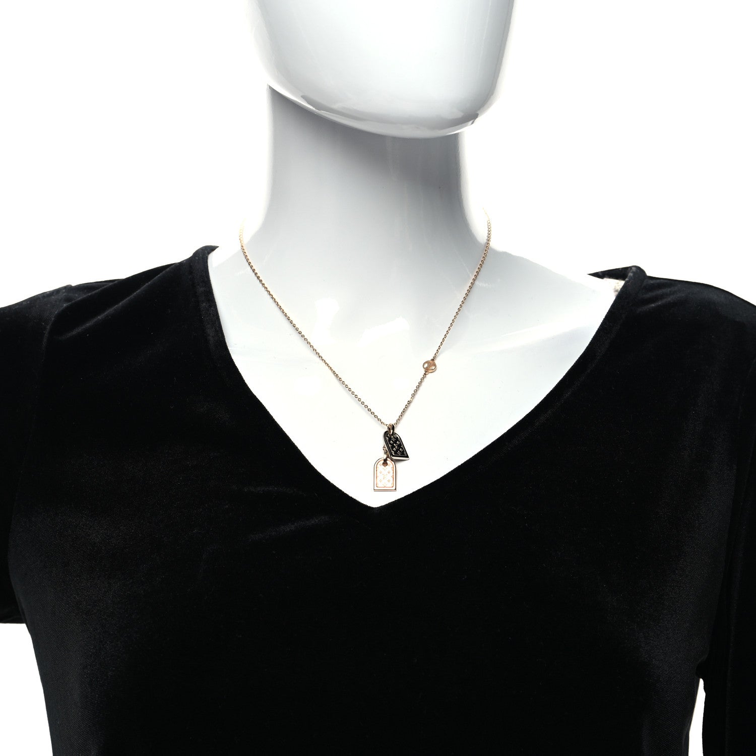 Louis Vuitton Nanogram Name Tag Necklace Pink Gold 2 of 6
