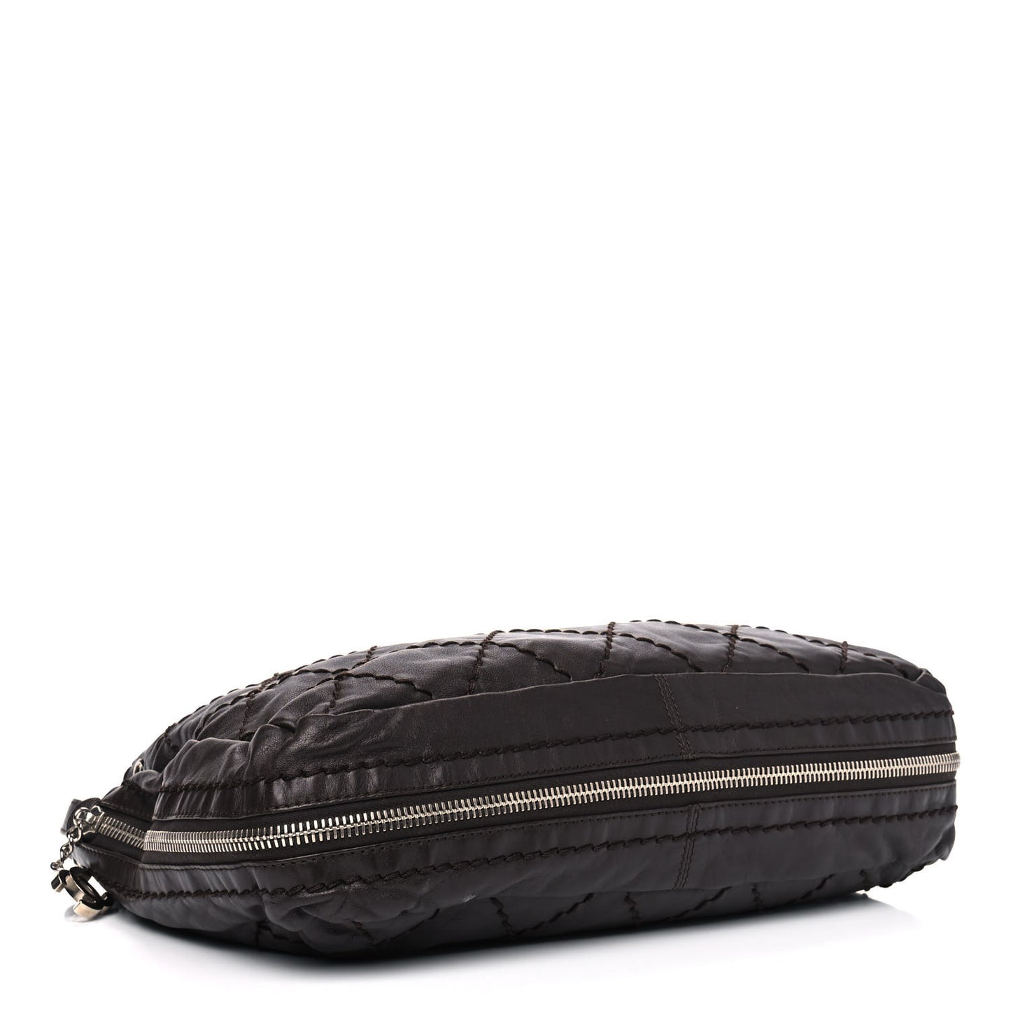 Calfskin Expandable Tote Dark Brown