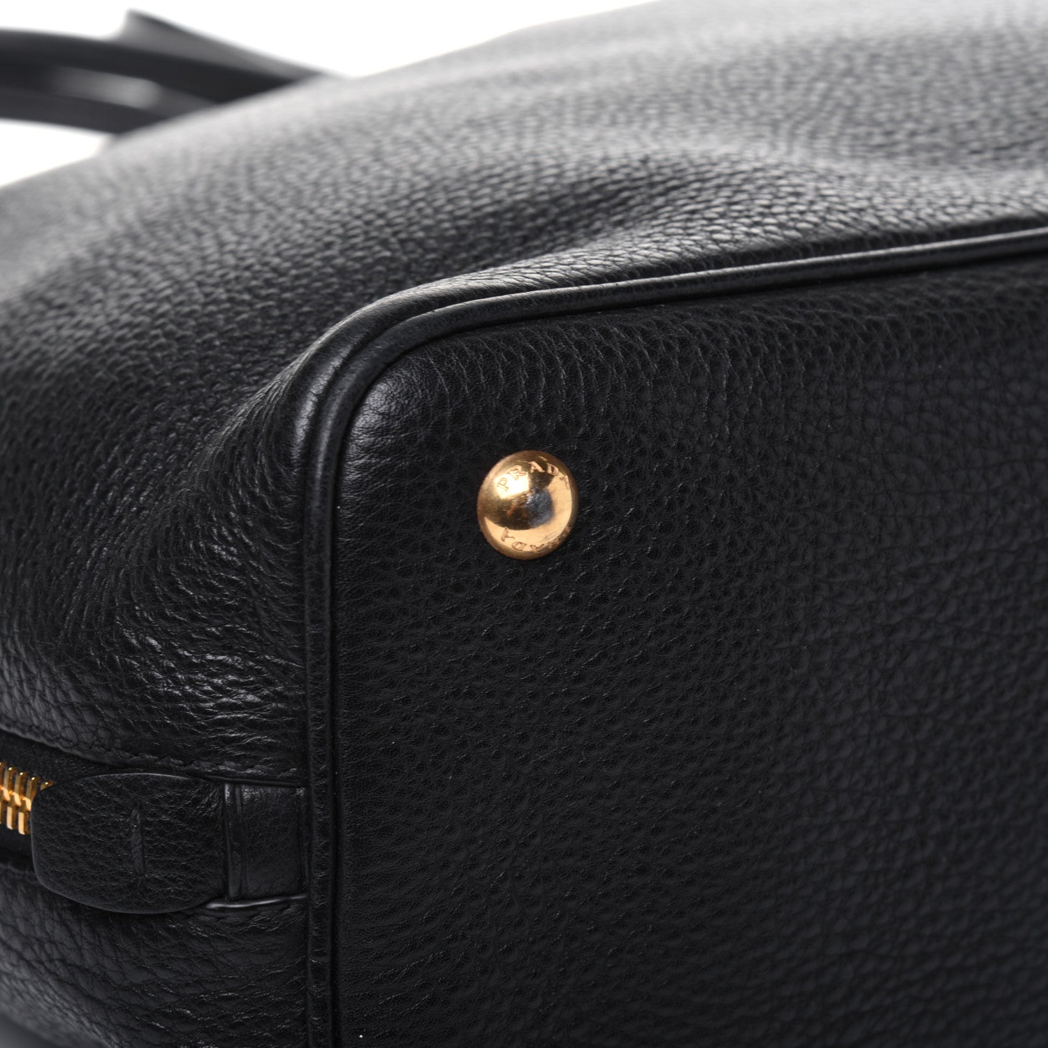 Prada Vitello Daino Side Zip Tote Black 14 of 25