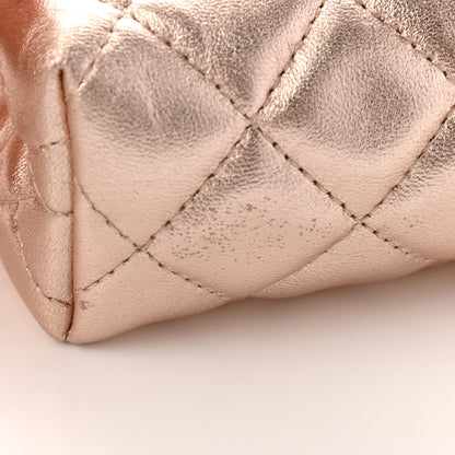 Chanel Metallic Lambskin Quilted Cosmetic Pouch Light Gold 17 of 19