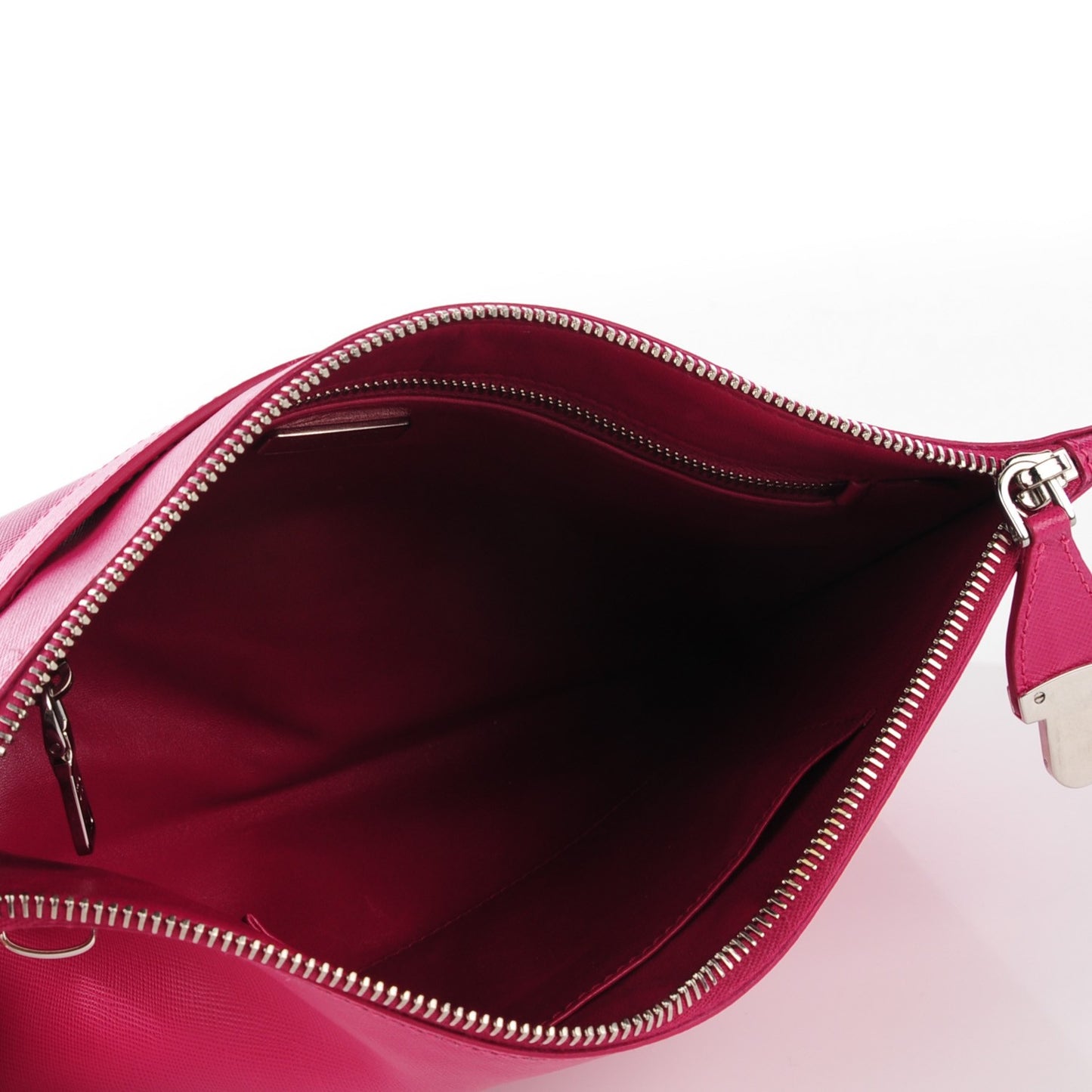 Saffiano Lux Pochette Clutch Fuxia