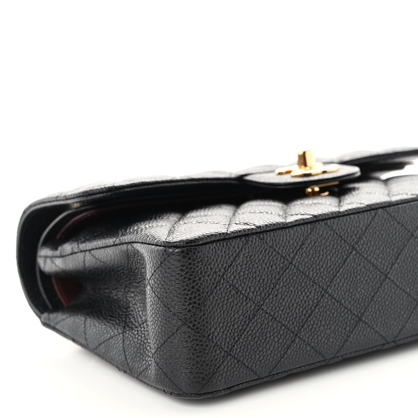 Caviar Quilted Small Double Flap Black
