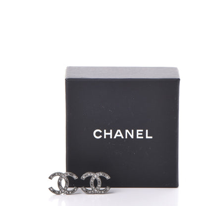 Chanel Crystal Star CC Earrings Silver Grey 6 of 6