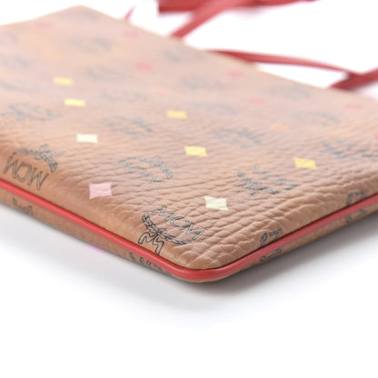 MCM Skyoptic Visetos Mini Crossbody Pouch Spectrum Diamond Cognac Red 7 of 9