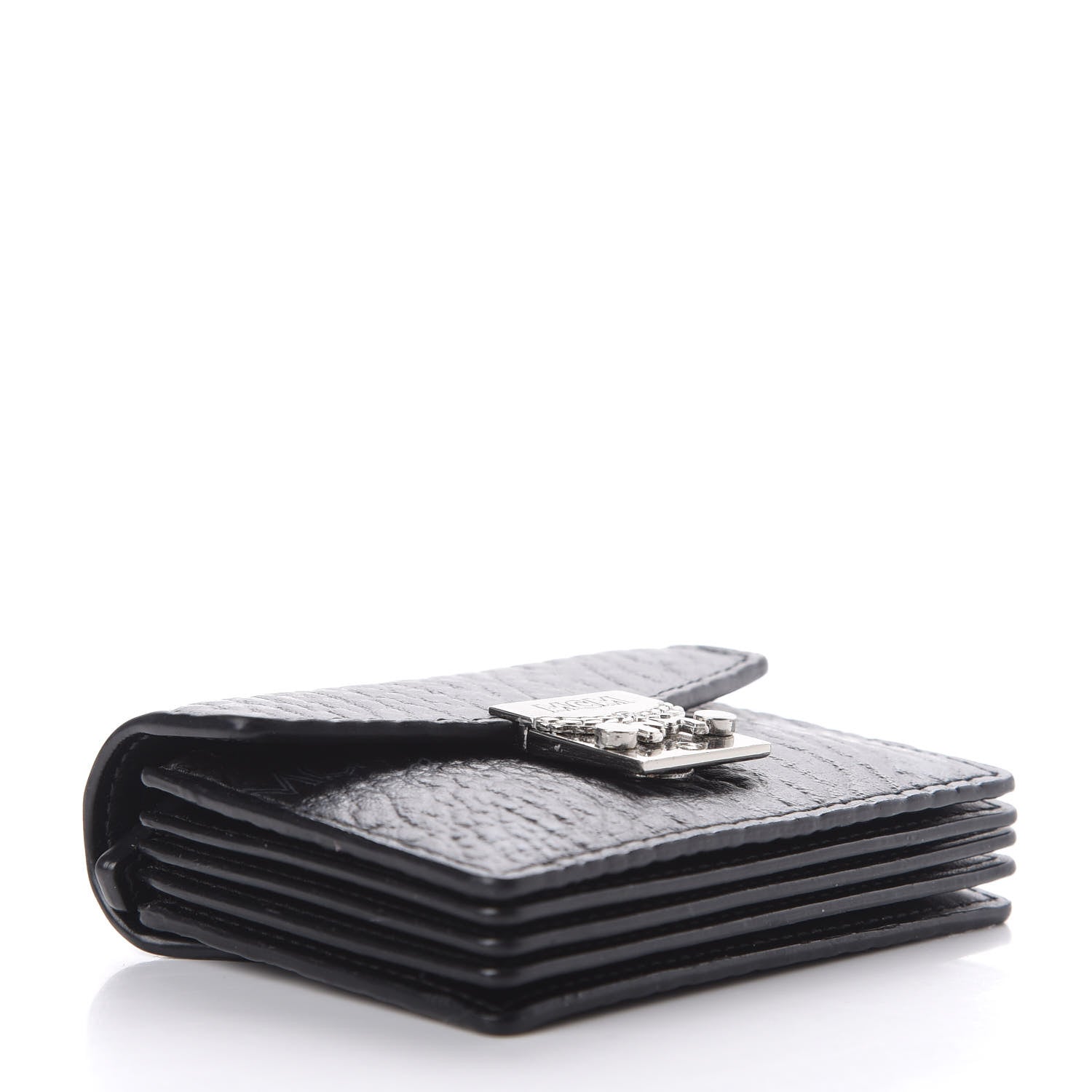 MCM Visetos Mini Accordion Card Wallet Black 4 of 6