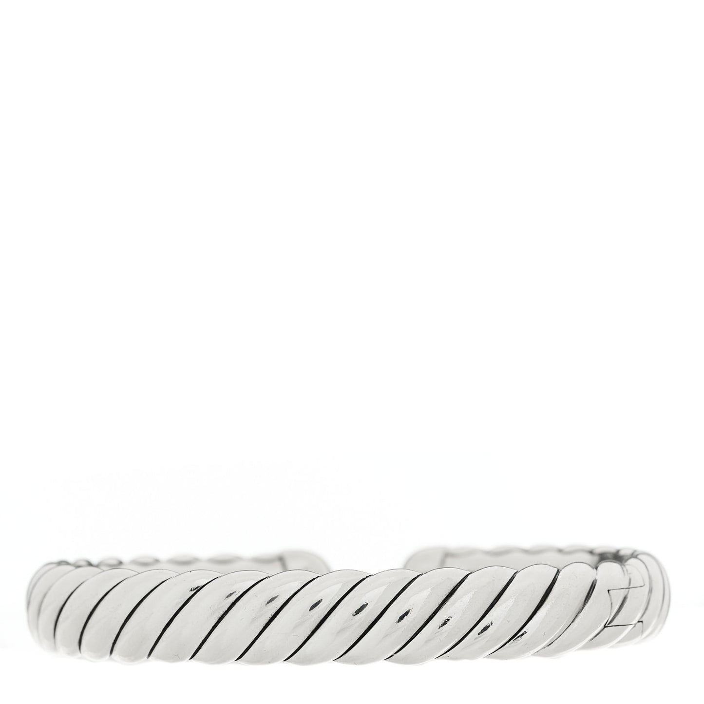 Sterling Silver Diamond 10mm Sculpted Cable Cuff Bracelet