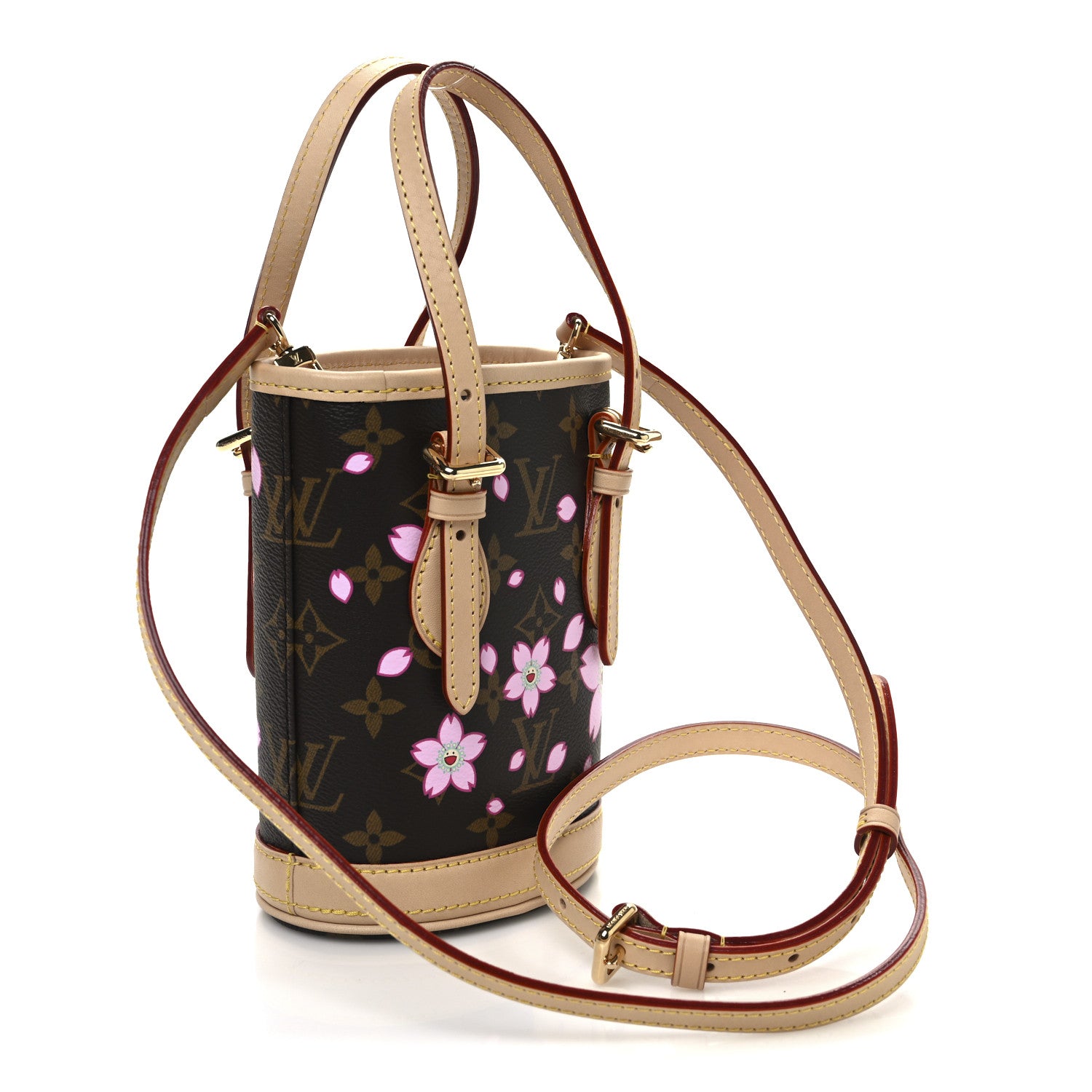 Louis Vuitton LV X TM Monogram Cherry Blossom Nano Bucket Sakura Brown 4 of 10